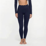 Lace Sports Fitness Long Sleeve Women's Underwear With Chest Pad Off-Shoulder Sportswear Slim Fit Leggings Workout Activewear