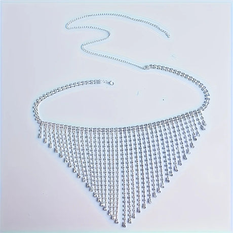 Bikini Crystal Bra Chain Sexy Rhinestone Thong Suit Body Fringed Bra Lumbar Abdominal Chain Women Sexy Underwear Accessories