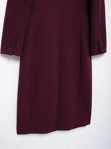 HH Women Fashion Burgundy Coat Double Breasted Long Sleeve Lapel Blends Jacket Autumn Winter High Street Outerwear