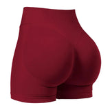 Women Seamless Yoga Leggings Summer Fitness High Waist Gym Shorts Scrunch Shorts Booty High Stretch Running Bike Pants