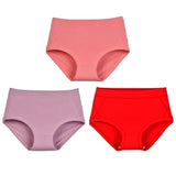 3Pcs Women's Cotton High Waist Panties Underwear Female Large Intimate Lingerie Briefs Woman Underpants Panty Panti New 2025