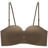 Front Fasten Balconette Bra Strapless - Lift Support Bralette Petite, Non Slip Invisible Comfort Everyday Wear Enhance Small Cup