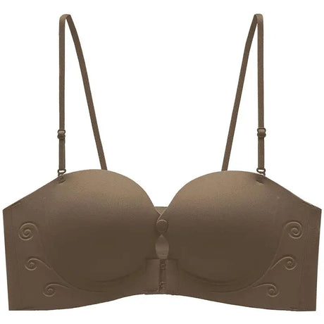 Front Fasten Balconette Bra Strapless - Lift Support Bralette Petite, Non Slip Invisible Comfort Everyday Wear Enhance Small Cup