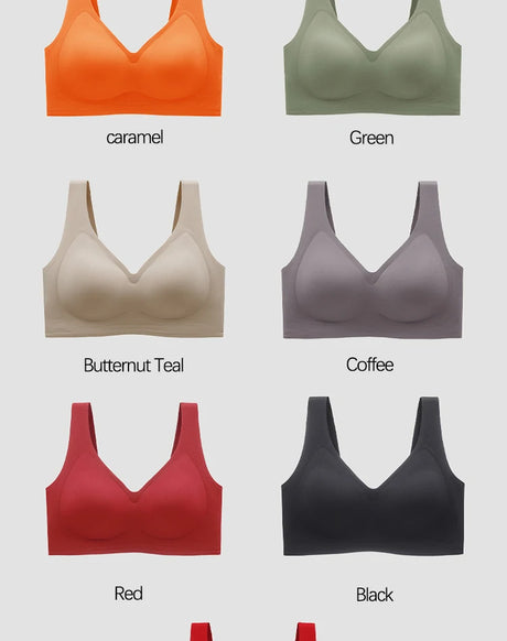 Multi-Color Solid Pattern Jelly Latex Girls' Bra Plus Size Adjustable Removable Steel Ring Everyday Spandex Marks Made