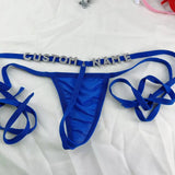Custom Name Thongs String Panties Women Personality Underwear Bikini Lace Tanga Thong Low Waist Girl Body Jewelry Birthday Gift