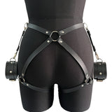 Ladies' Sexy Decorative Belt Leather Thigh Strap, Vest, Restraint Strap, with Leather Bracelet, Bdsm Fetish Clothing Accessory