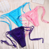 Custom Thongs With Jewelry DIY Crystal Letter Name Low-rise Briefs T-back String Underwear For Women Sexy Nightclub Body Jewelry