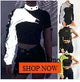 Sexy Women T Shirt See Through Mesh Black Long Sleeve Bodysuit Sheer Slim Turtleneck Tulle Crop Top T-Shirt Transparent Clubwear