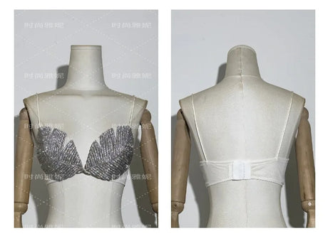 New Internet Celebrity Diamond Studded Bikini Tops, Bras, Stage Performance Costumes, Sexy Luxury Bras, And Chest Accessories