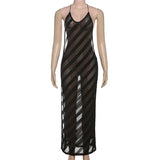 Sexy Style Party & Banquet 2026 New Arrival Women's Black Deep V-Neck Backless Sheer Fashion Sexy Strapless Dress
