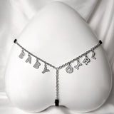 Customize Name Crystal Letters Waist Body Chain for Women Sexy Leopard Underwear Bikini Thong Body Jewelry Valentine's Day Gift