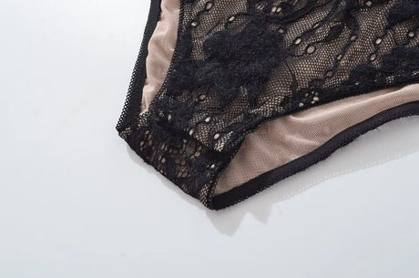 Sexy See Through Lace With Lining Backless Spaghetti Strap Bodysuit Woman Sling Tight Short Jumpsuit Slim Fit Rompers Playsuits