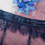Women's Lingerie Sets Luxury Sequin Bra Belt Thong 3PC with Leg Circles See Through Push Up Bra Intimates Seductive Underwear