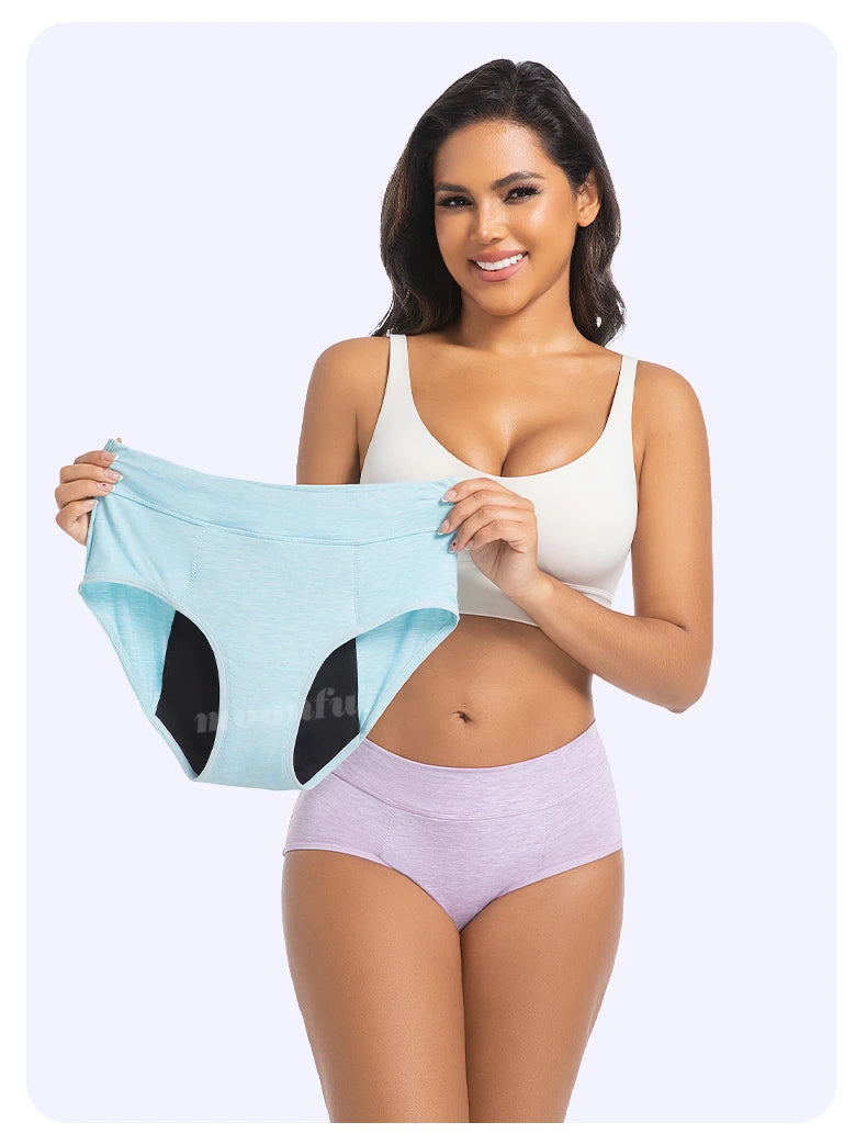 Menstrual Panties Woman Super Absorbent Menstrual Panties High Waist Bamboo Fiber Leakproof Menstruation Period Underwear Girl