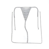 A set of women's sexy shiny rhinestone bra chain waist chain fashionable party crystal bikini set