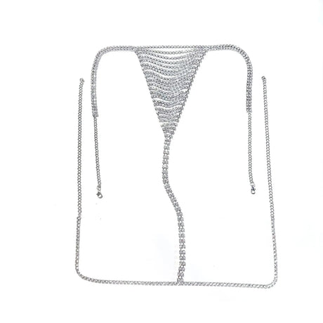 A set of women's sexy shiny rhinestone bra chain waist chain fashionable party crystal bikini set