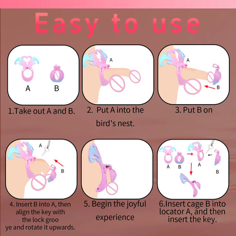 LICKER ABS Simulated Labia Cross-dresser Chastity Cage With loyalty Belt Wear Abstinence BDSM Penis Bondage Toys For Sissy Men