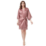 Personalised Sega Floral Wreath Robes Custom Bridal Robe Satin Wedding Bridesmaid Kimono Dressing Gown Bride to be Robe