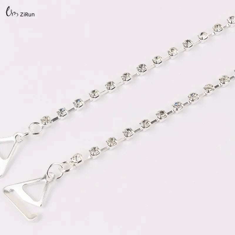 Detachable Rhinestone Metal Bra Strap for Women, Non-Slip Invisible Adjustable Crystal Shoulder Straps,Lingerie Accessories Gift