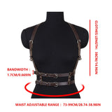 Women Faux Leather Set Steampunk Chest Harness Belt + Thigh Holster Medieval Pirate Cosplay Costume Accessories Halloween