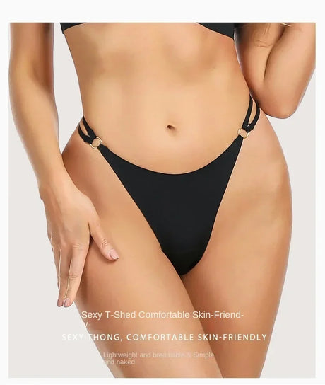 Women’S Low Rise Thong Sexy Panties Double Love Buckle Strap G-String Sports Thongs Breathable Underpants for Fine Womens Белье