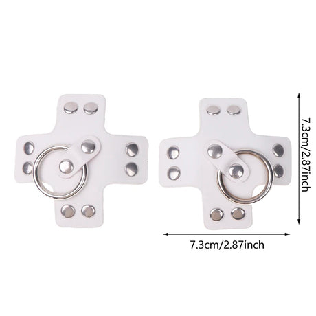 Women 1Pair Sexy Leather Cross Nipple Cover Reusable Breast Stickers Self Adhesive Nipple Pasties Nipple Covers Bra AccessoriesW