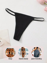 9Pcs Sexy Thong Panties Ribbed Low Waist Seamless Thongs Soft Briefs Breathable Comfortable G-String Underwear Simple Style