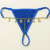 Sexy Custom Chain Thong With Name Letters String Hotwife Gifts Customized Boyfriend's Name Lace Panties Name Personalized String