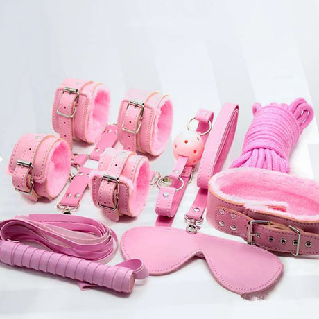 Exotic accessories BDSM 7-piece set of sex games Novelty bundled toys Handcuffs Eyessex Toys for Couples Lovers flirting toys