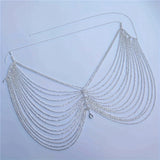 Sexy Shiny Tassel Crystal Waist Chain Women's Jewelry Fashion Luxury Nightclub Bridal Party Water Drop Pendant Body Chain