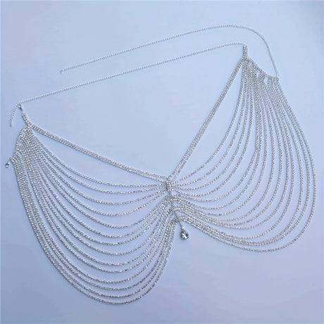 Sexy Shiny Tassel Crystal Waist Chain Women's Jewelry Fashion Luxury Nightclub Bridal Party Water Drop Pendant Body Chain