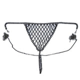 Luxury Sexy Crystal Fashion Tight Chain Nightclub Bikini Bra and Thong Set Women's Shiny Rhinestone Mesh Strap Underwear