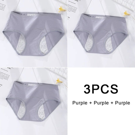 3PCS/set Women's menstrual briefs large flow postpartum water absorption leakproof briefs women's pure cotton menstrual briefs