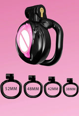 New Sissy Simulation Vagina Cock Cage Stainlesswith 4 Penis Rings Chastity Lock Man Chastity Belt Man's Sex Products Sex Toy 18+