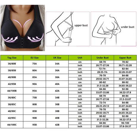 Women's Bra Wire-Free Front Closure Solid Color Full Coverage Fixed Cups Push up Brassiere Gather Bra Shockproof Underwear
