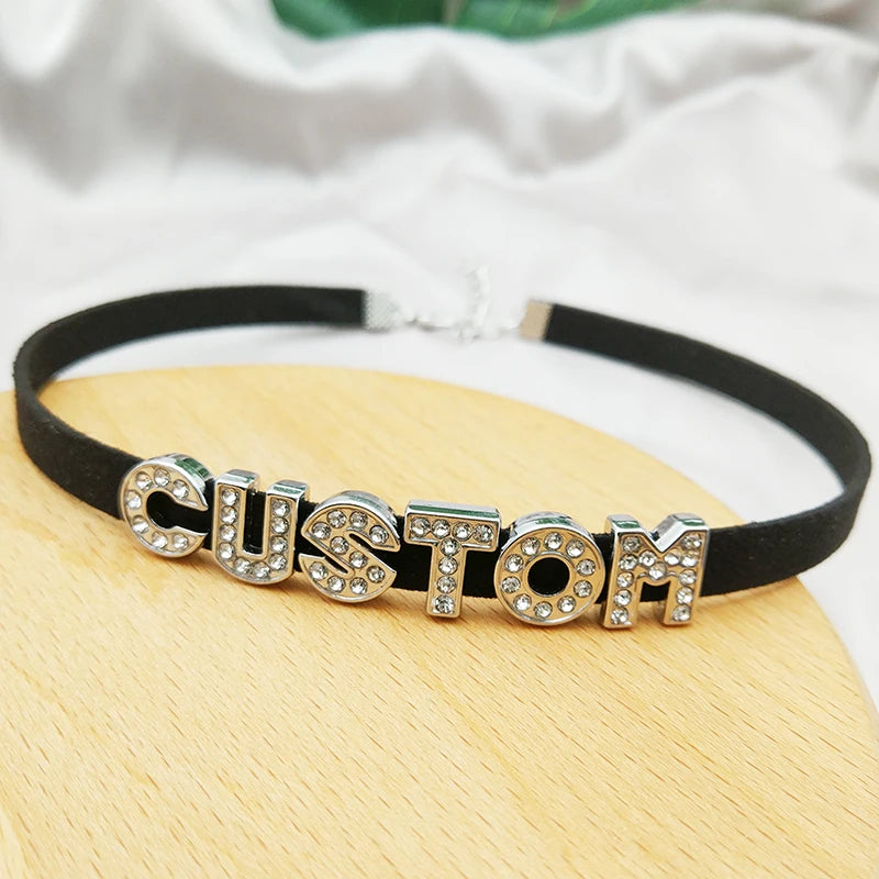 Sexy Bad Words All Holes Open Letters Choker Necklace Women Men Suggestive Adult Chocker Collar Cosplay Custom Jewelry Gift