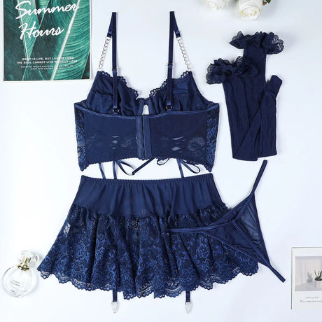Fancy Sexy Lingerie Lace Ultra Sexy Women's Intimate Ethical Underwear G-String Hot Skirt Ensemble Outfits Brazilian Underwear