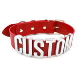 Punk Red PU Personalized Custom Letters Collars Choker Necklace Sexy Customized Name Buckle Chocker Jewelry