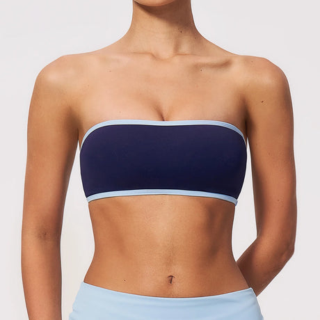 Summer Strapless Sports Bra Color blocked Women Quick-Drying Yoga Bra Women's Tube Top Fitness Chest Wrap Underwear Workout Bras