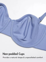 DELIMIRA Women Bras Underwear Push Up Inbarely Plus Balconette Bra Plus Size Full Coverage Seamless Unlined Underwire Bras