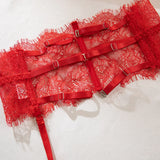 Diccvicc Eyelash Floral Lace Lingerie Cut Out Bra Wide Garter Underwear Set See Through Seductive Intimate Apparel Exotic Outfit