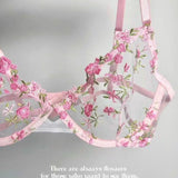 Sexy Sheer Lace Flower Embroidery Underwire Bra for Women, Large Breast Minimizer Anti‑Sagging Comfort Everyday Wear YEMOMO S‑XL