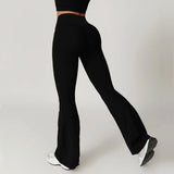 Flared Pants Women Yoga Bell-bottoms Tight Lifting Dance High Waist Tights Sport Pants Gym Running Breathable Fitness Leggings