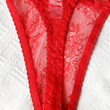 Ellolace Solid Women's Lingerie Sets Seductive Halter Bra Garter Thong 3PC with Leg Circles Sexy Lace Intimate Women Underwear
