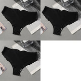1/3PCS Sexy Women's Low Waist Light Transparent Panties Solid Color Underwear Antibacterial Crotch Ice Silk Underwear Briefs