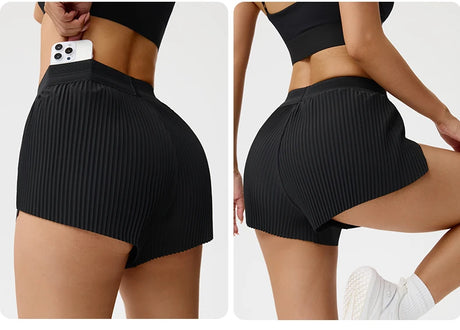 Cooling Mint Fitness Shorts Women's Three-quarter Length Tennis Yoga Pants Hidden Pocket Quick-drying Sports Fitness Shorts