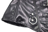 Faux Leather Harness Court Shaper Overbust Corselet Women Sexy Buckled Bustier Waist Trainer Vest Corset Overbust