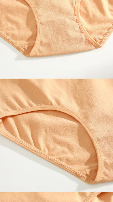 5Pcs/Set Women's Cotton High Waist Briefs Seamless Plus Size Panties Breathable Stretch Underwears Female Soft Lingerie Finetoo