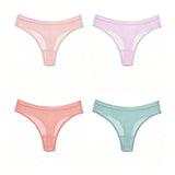 4-Piece Set Of Low Waist Sexy Women's Cotton Thong Casual Sports Thread Underwear Women's Personalized Triangle Pants