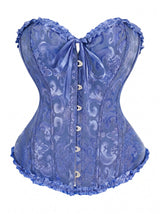Women Bustier Corset Victorian Gothic Jacquard Front Busk Waist Cincher Halloween Party Wear